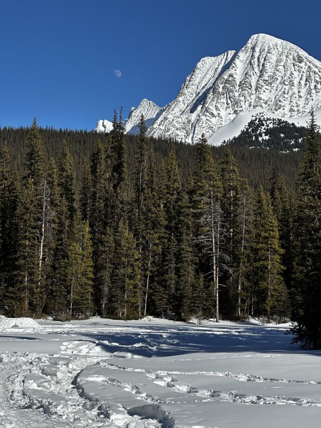 The Canmore Raft Tours vanwith orange rafts in the background.